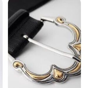 Maje Leather Belt Wide Black Size US Medium FR 2 Luxury Career Statement